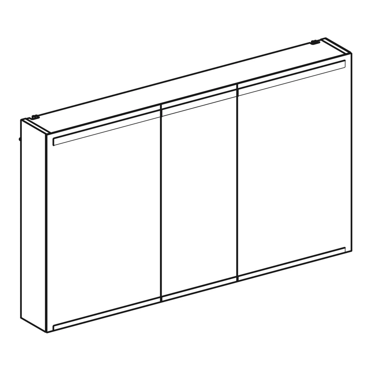Geberit Option 120 cm Aydınlatmalı Aynalı Dolap, Üç Kapılı 2