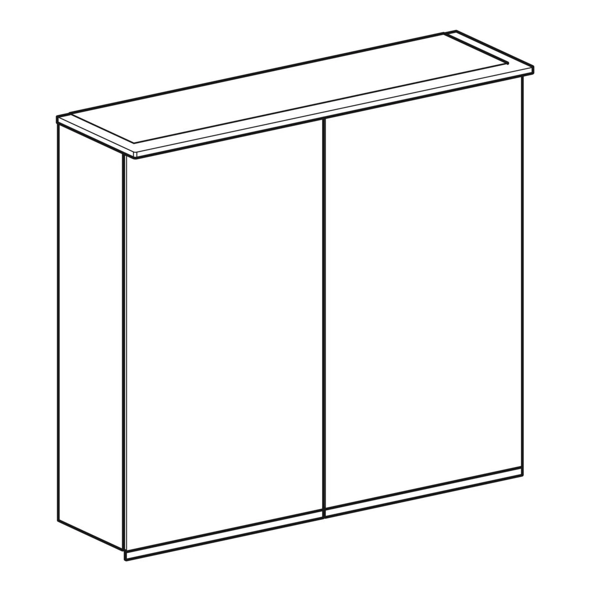 Geberit Option Plus 75 cm Aydınlatmalı Aynalı Dolap, Çift Kapılı 2