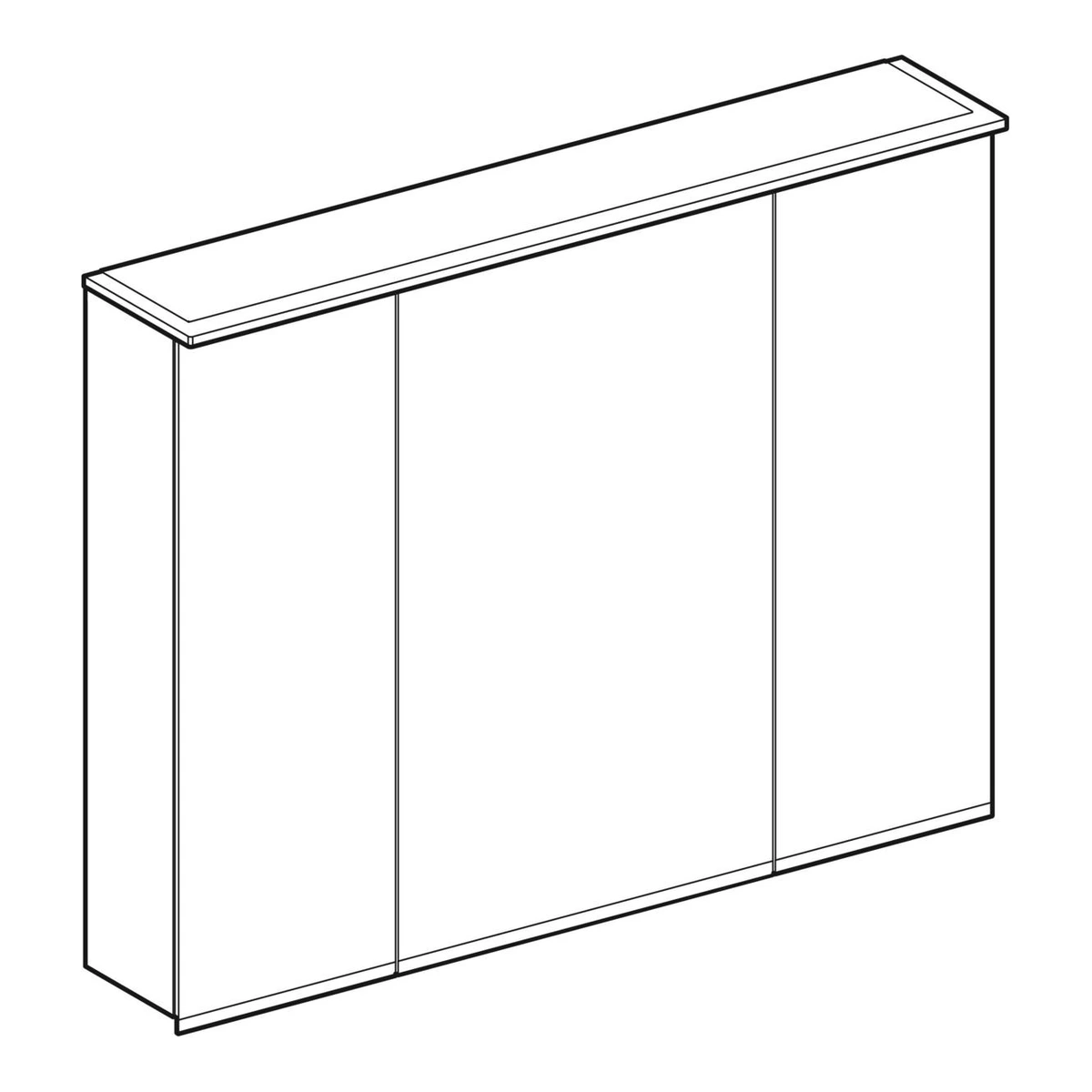 Geberit Option Plus 90 cm Aydınlatmalı Aynalı Dolap, Üç Kapılı 2