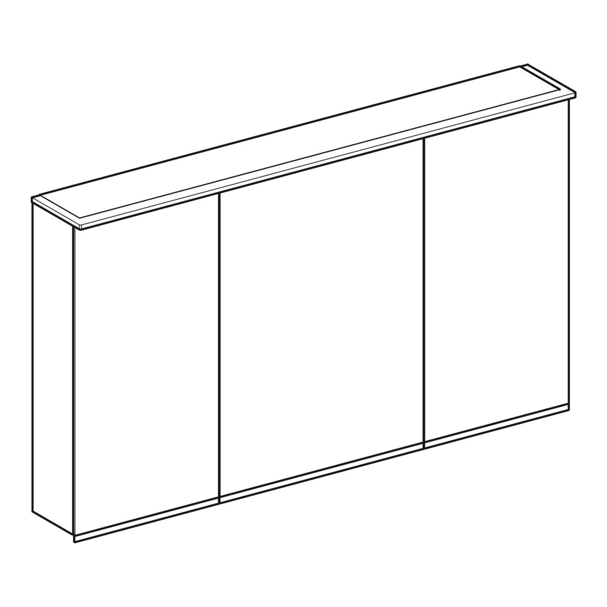 Geberit Option Plus 120 cm Aydınlatmalı Aynalı Dolap, Üç Kapılı 2