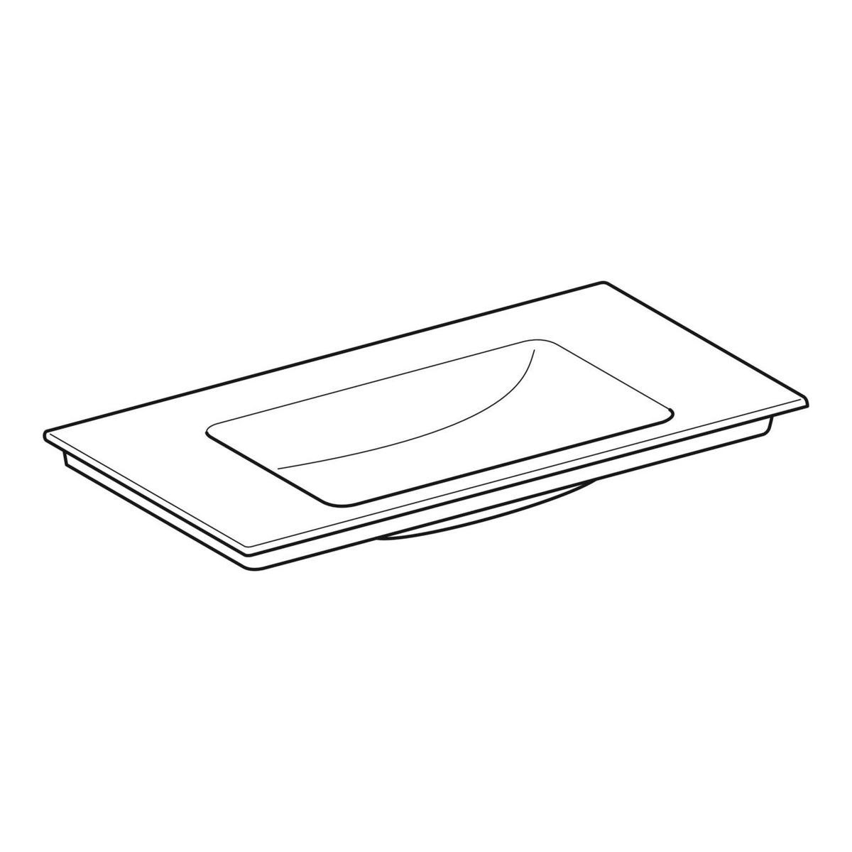 Geberit Aniara 90 cm İnce Kenarlı Lavabo, Batarya Deliksiz 2