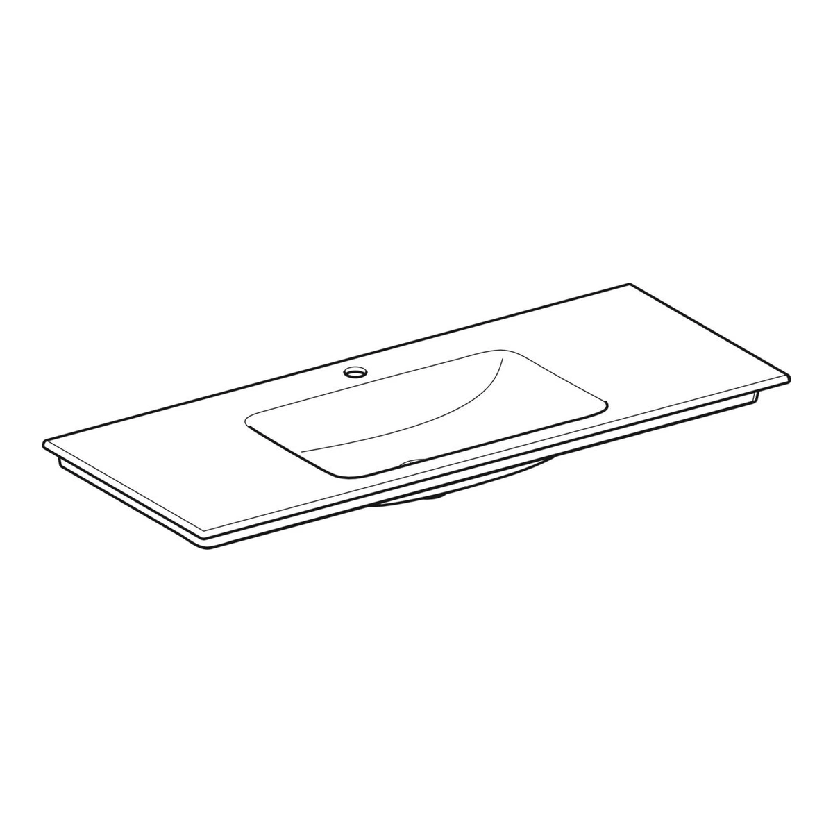 Geberit Aniara 120 cm İnce Kenarlı Lavabo, Batarya Delikli 2