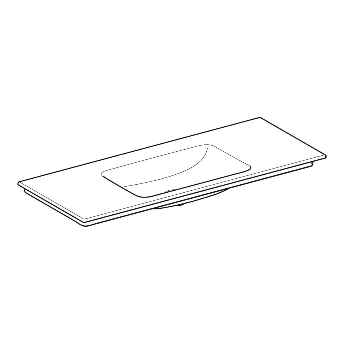 Geberit Aniara 120 cm İnce Kenarlı Lavabo, Batarya Deliksiz 2
