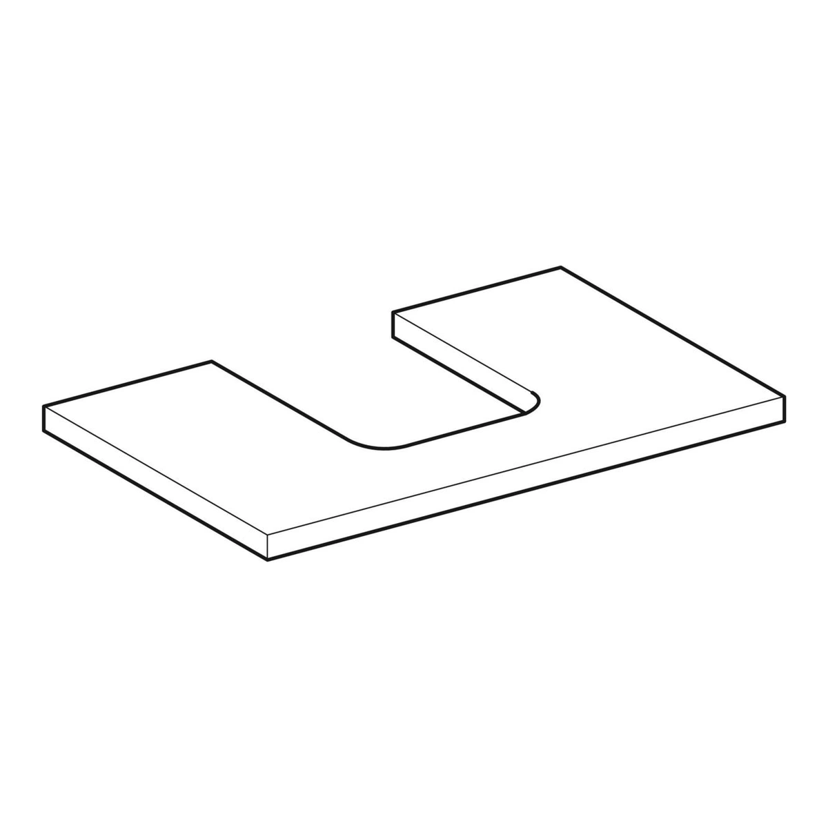 Geberit ONE 75 cm Ahşap Lavabo Tezgahı, Çanak Lavabo İçin, Amerikan Ceviz 2