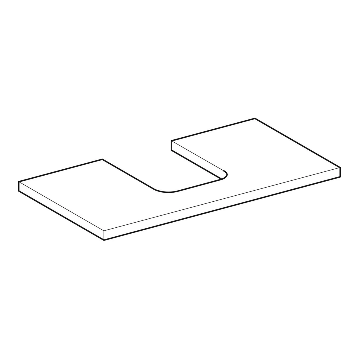 Geberit ONE 90 cm Ahşap Lavabo Tezgahı, Çanak Lavabo İçin, Amerikan Ceviz 2