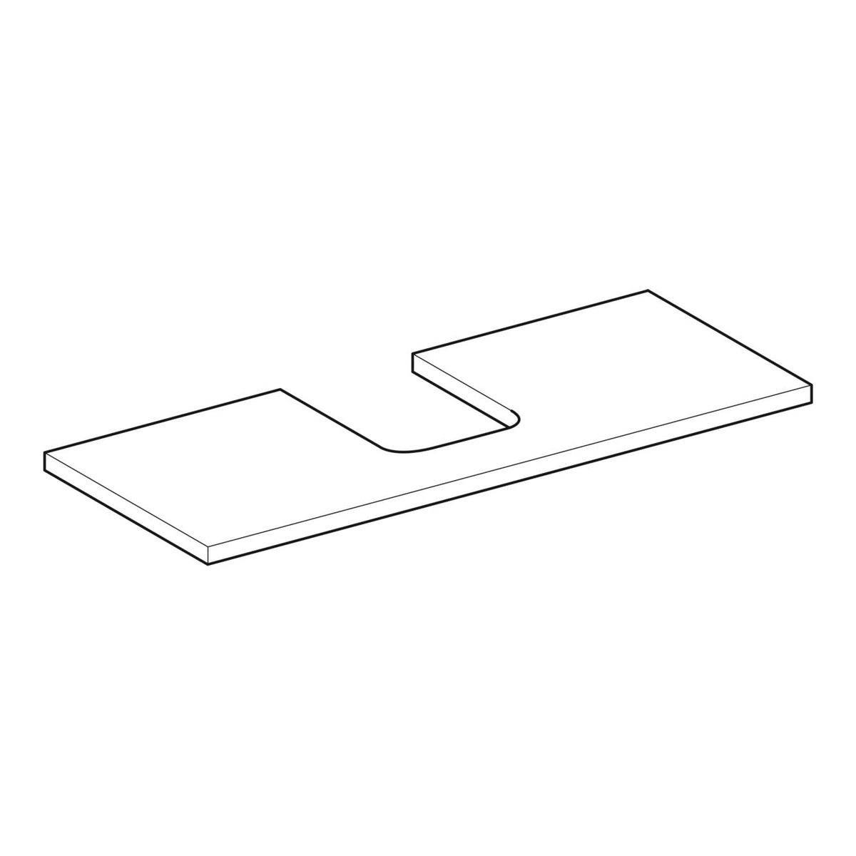 Geberit ONE 120 cm Ahşap Lavabo Tezgahı, Çanak Lavabo İçin, Mat Antrasit 2