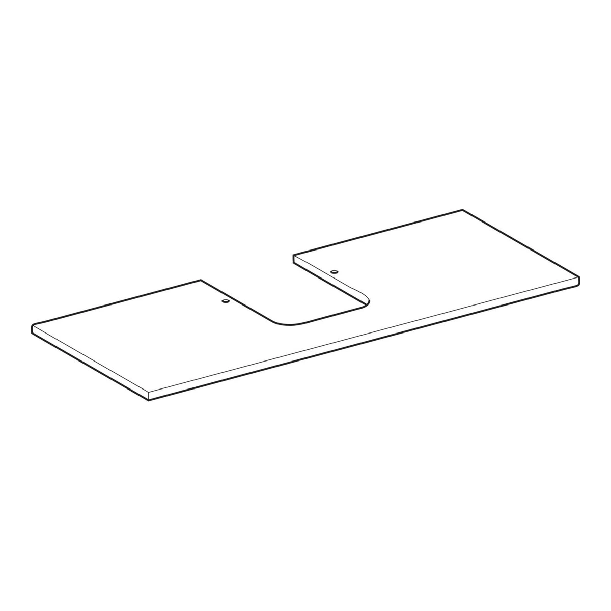 Geberit ONE 120 cm Seramik Lavabo Tezgahı, Çanak Lavabo İçin, Siyah Mermer Görünümlü 2