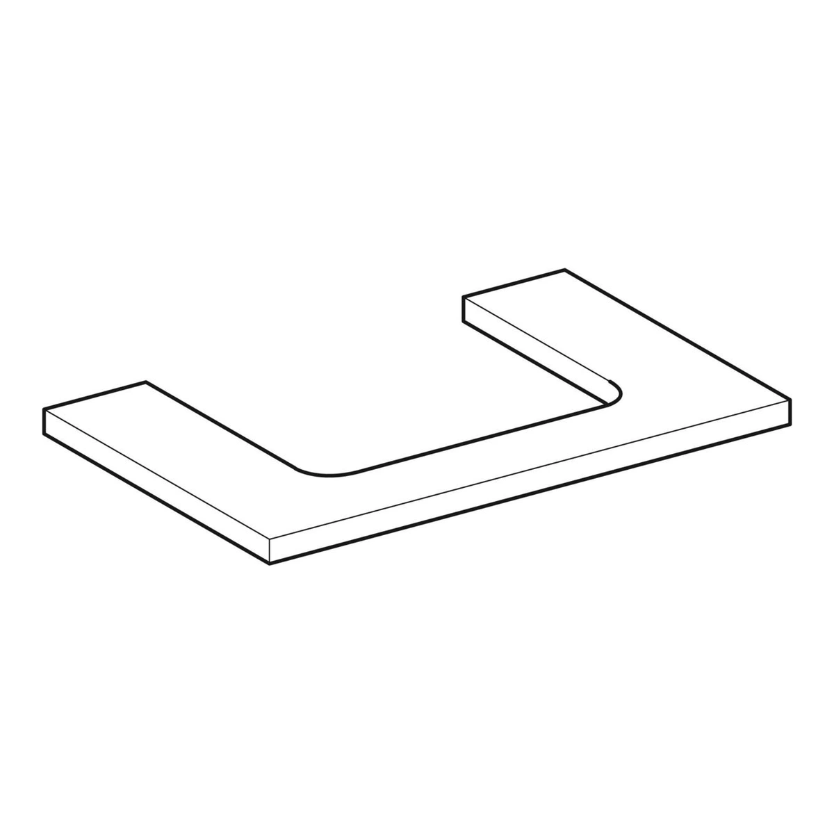 Geberit ONE 75 cm Ahşap Lavabo Tezgahı, Dikdörtgen Çanak Lavabo İçin, Amerikan Ceviz 2