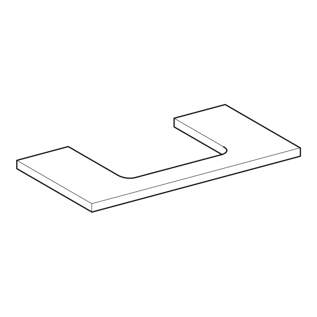 Geberit ONE 90 cm Ahşap Lavabo Tezgahı, Dikdörtgen Çanak Lavabo İçin, Meşe 2