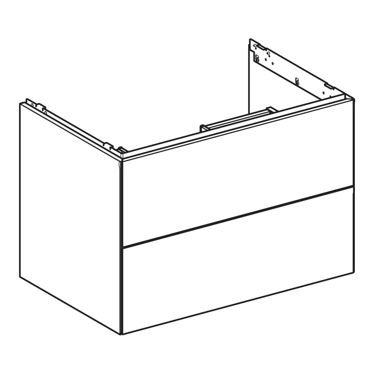 Geberit ONE 75 cm Çift Çekmeceli Lavabo Dolabı, Amerikan Ceviz 2