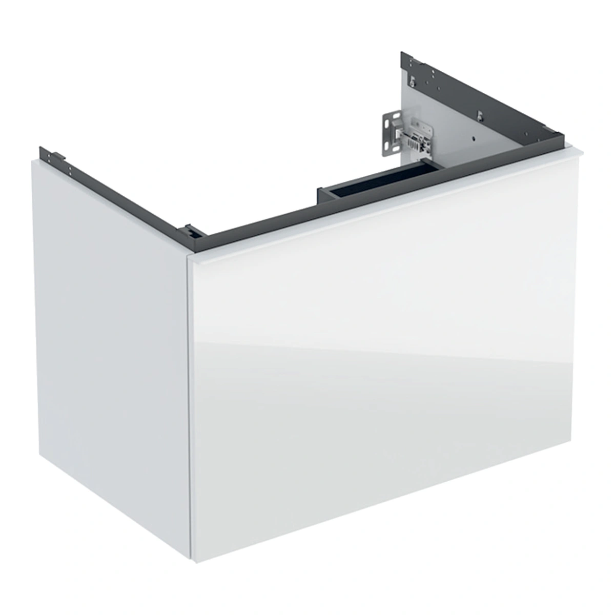 Geberit Acanto 75 cm Gizli Çekmeceli Lavabo Dolabı, Beyaz Cam Ön Yüzey
