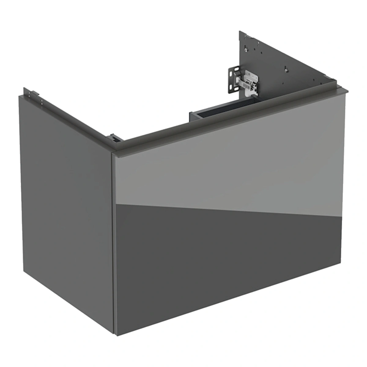Geberit Acanto 75 cm Gizli Çekmeceli Lavabo Dolabı, Antrasit Cam Ön Yüzey