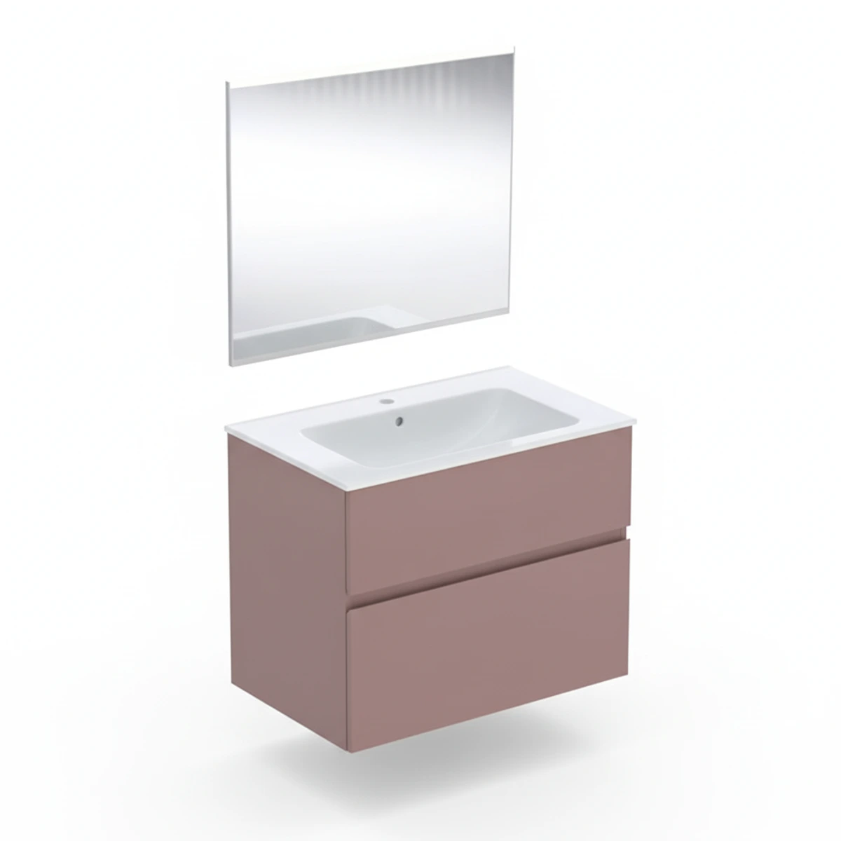 Geberit Aniara 75 cm Aniara Kırmızısı Çekmeceli Aynalı Banyo Dolabı Seti