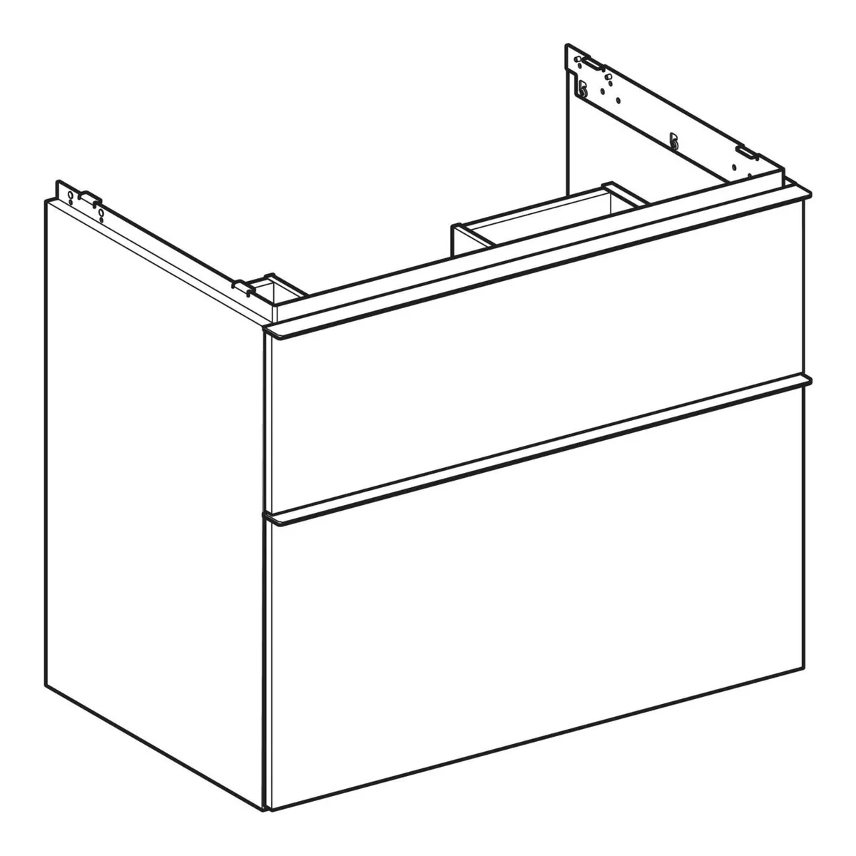 Geberit iCon 75 cm Kum Grisi Çekmeceli Ayna Dolaplı Banyo Dolabı Seti 3