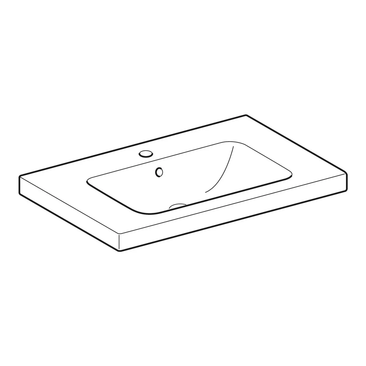Geberit iCon 75 cm Kum Grisi Çekmeceli Ayna Dolaplı Banyo Dolabı Seti 4