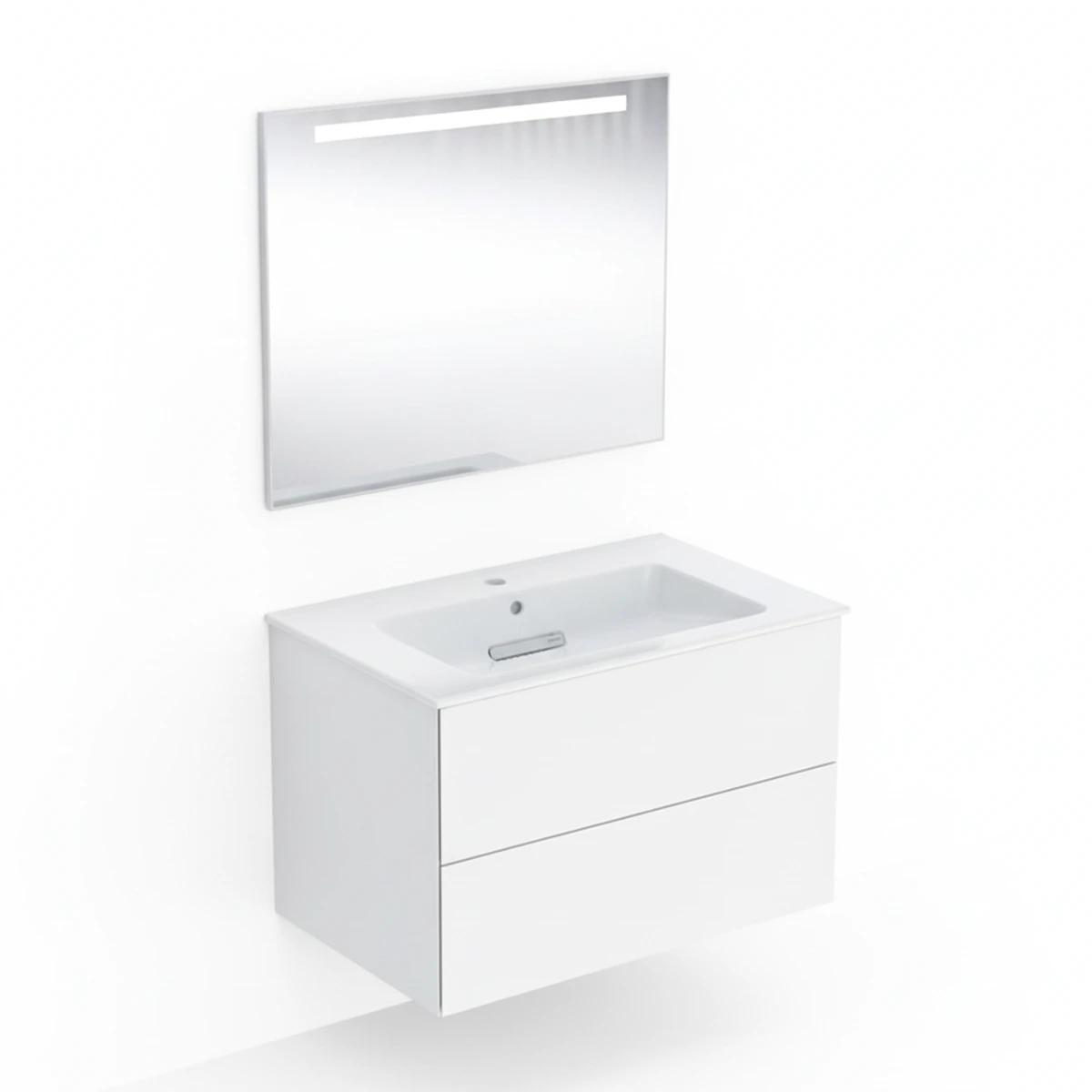 Geberit ONE 75 cm Parlak Beyaz Çekmeceli Aynalı Banyo Dolabı Seti 2