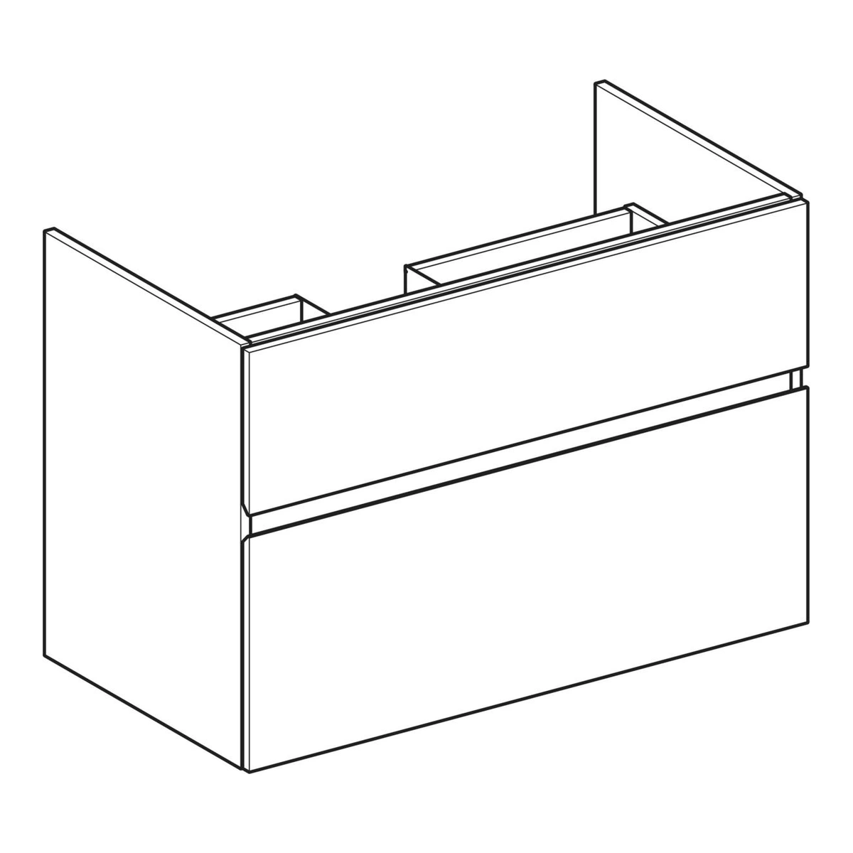 Geberit Aniara 90 cm Aniara Kırmızısı Çift Çekmeceli Lavabo Dolabı 2
