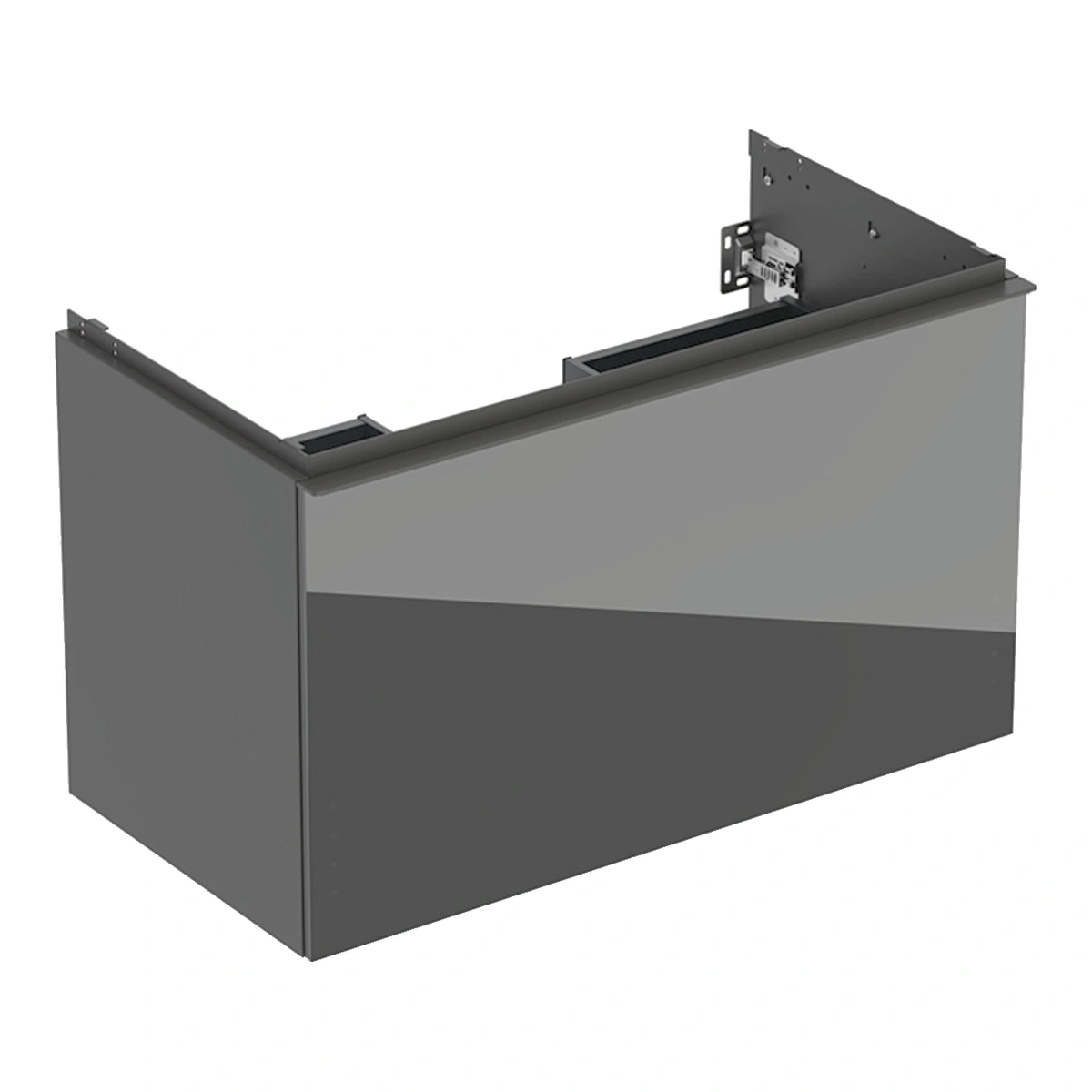 Geberit Acanto 90 cm Antrasit Cam Ön Yüzeyli Gizli Çekmeceli Lavabo Dolabı