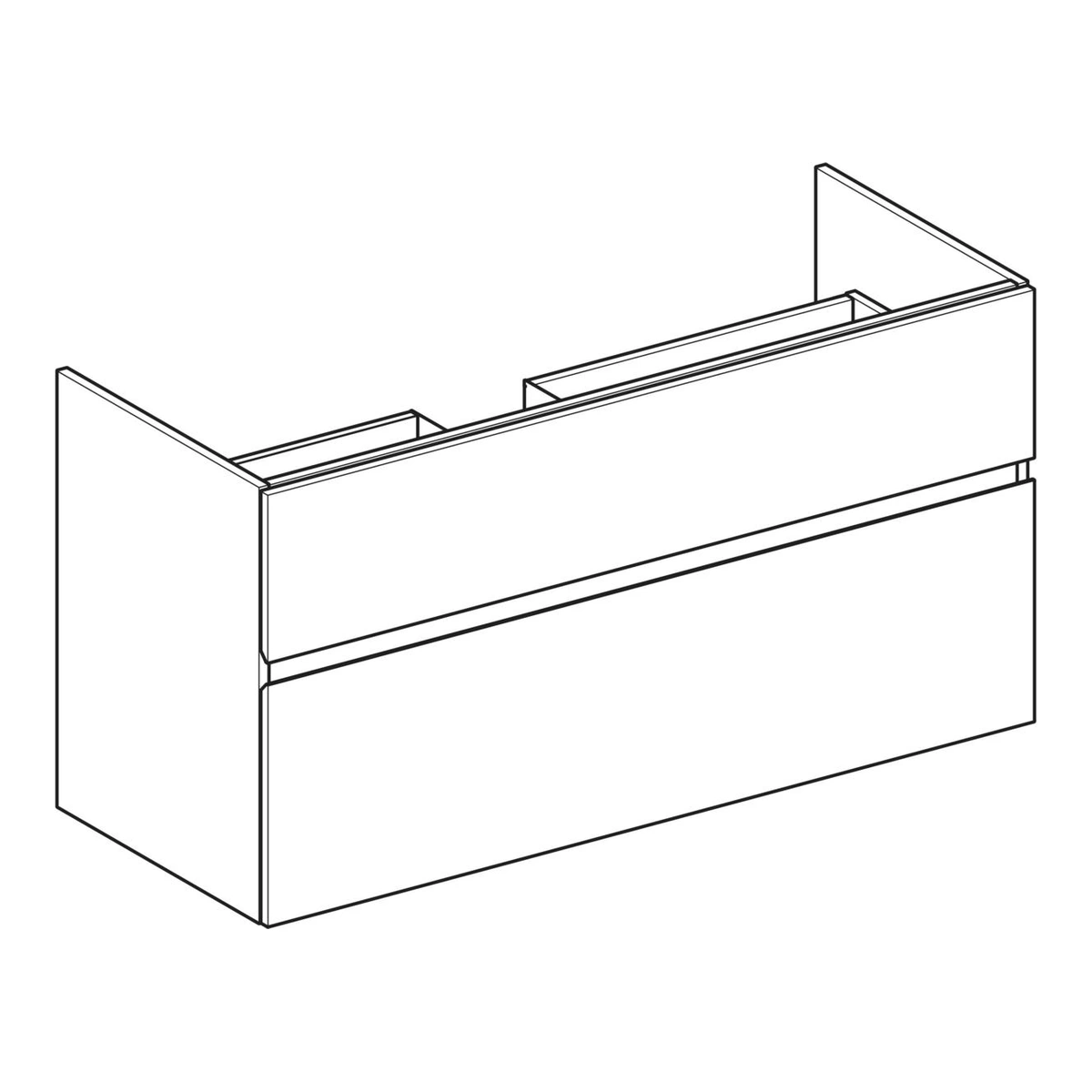 Geberit Aniara 120 cm Meşe Çift Çekmeceli Lavabo Dolabı 2