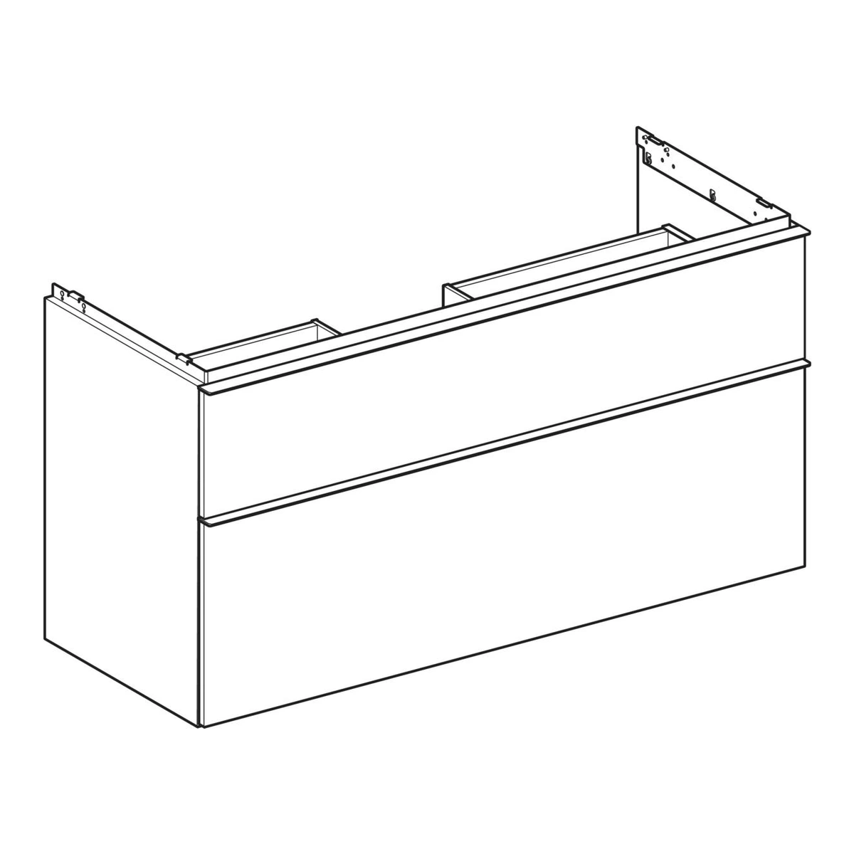 Geberit iCon 120 cm Parlak Beyaz Çift Çekmeceli Lavabo Dolabı 2
