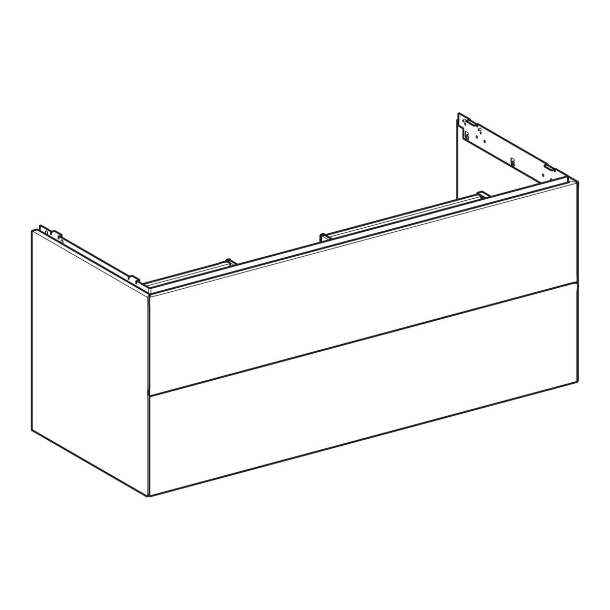 Geberit ONE 120 cm Bej Gri Çift Çekmeceli Lavabo Dolabı 2