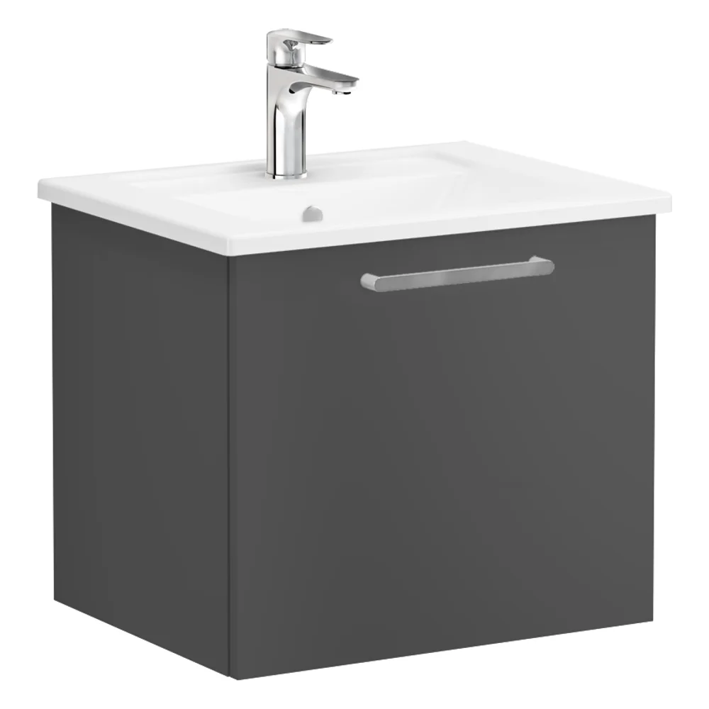 Vitra Root Flat 60 Cm Fırtına Gri Çekmeceli Lavabo Dolabı