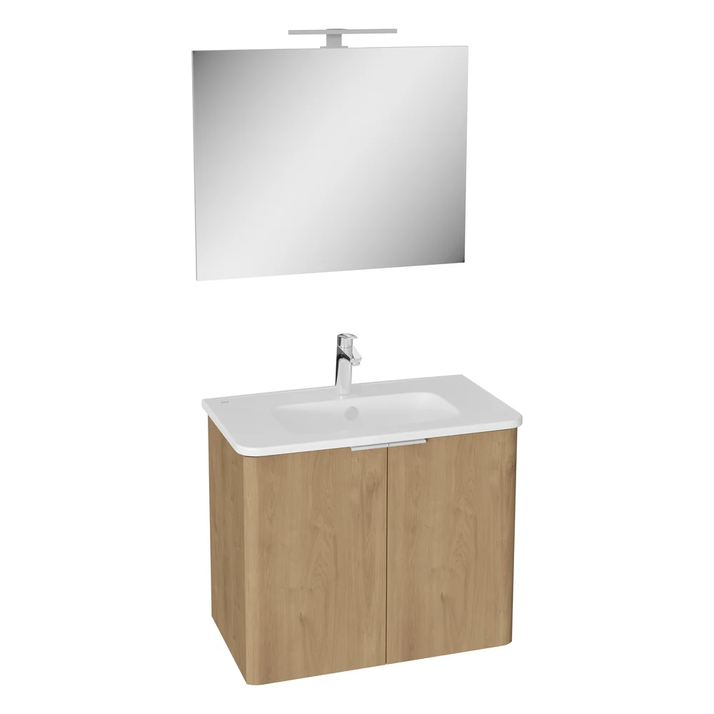 Vitra Mia Plus Round 80 Cm Altın Meşe Kapaklı Dolap Seti