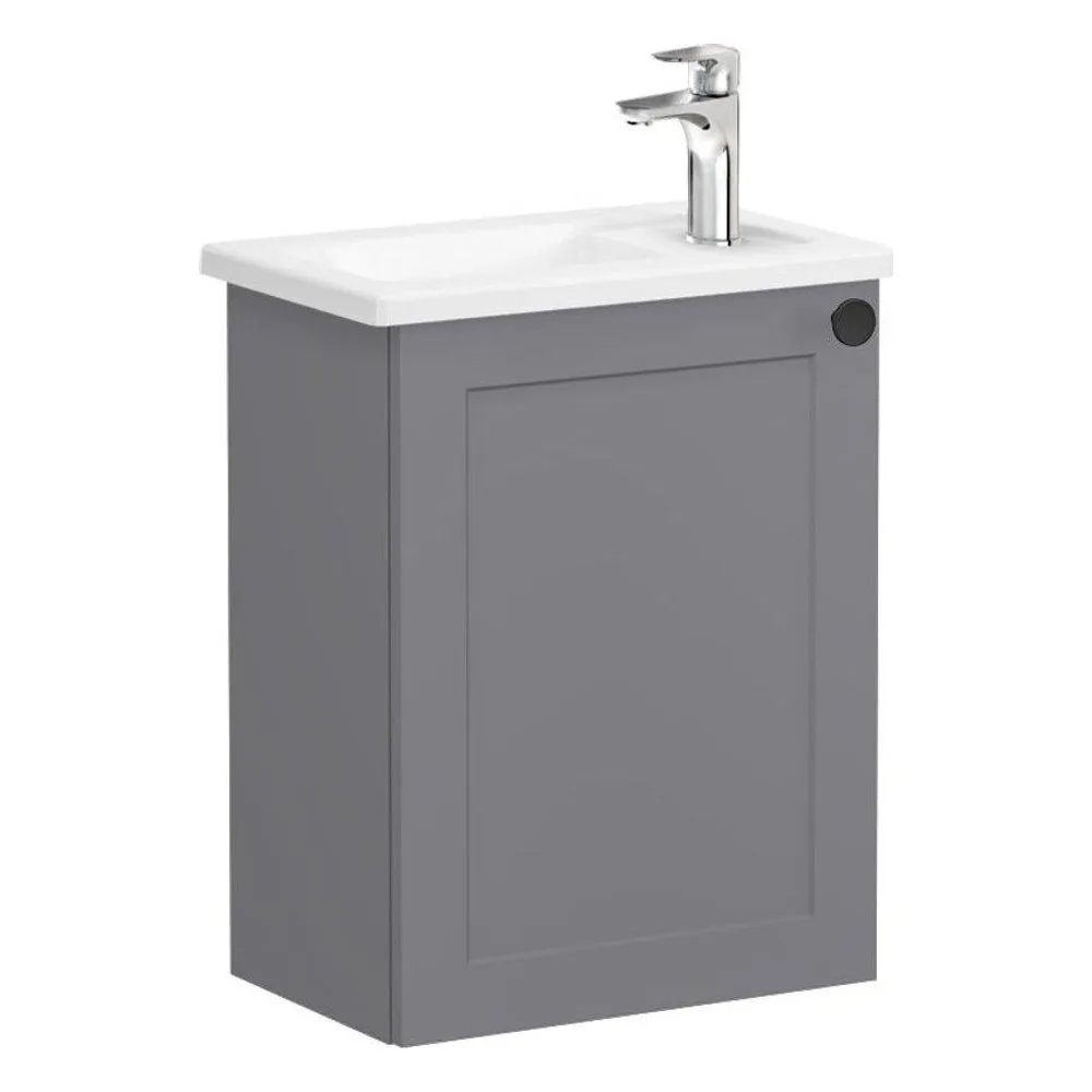 Vitra Root Classic 45 Cm Gri Kapaklı Sol Lavabo Dolabı