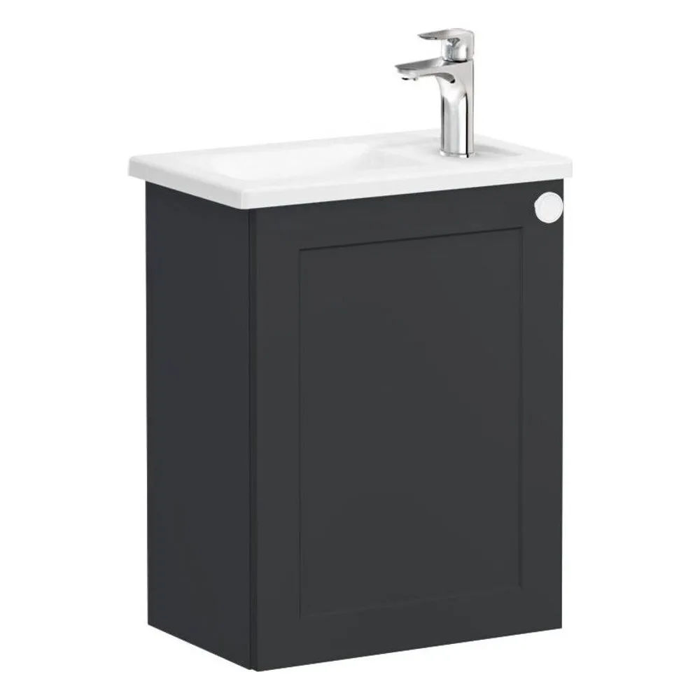 Vitra Root Classic 45 Cm Grafit Kapaklı Sol Lavabo Dolabı