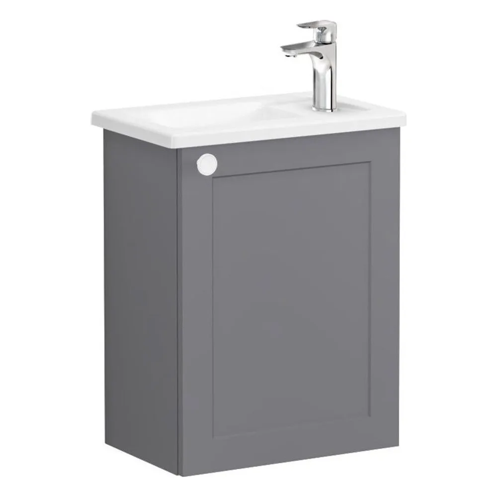 Vitra Root Classic 45 Cm Gri Kapaklı Sağ Lavabo Dolabı
