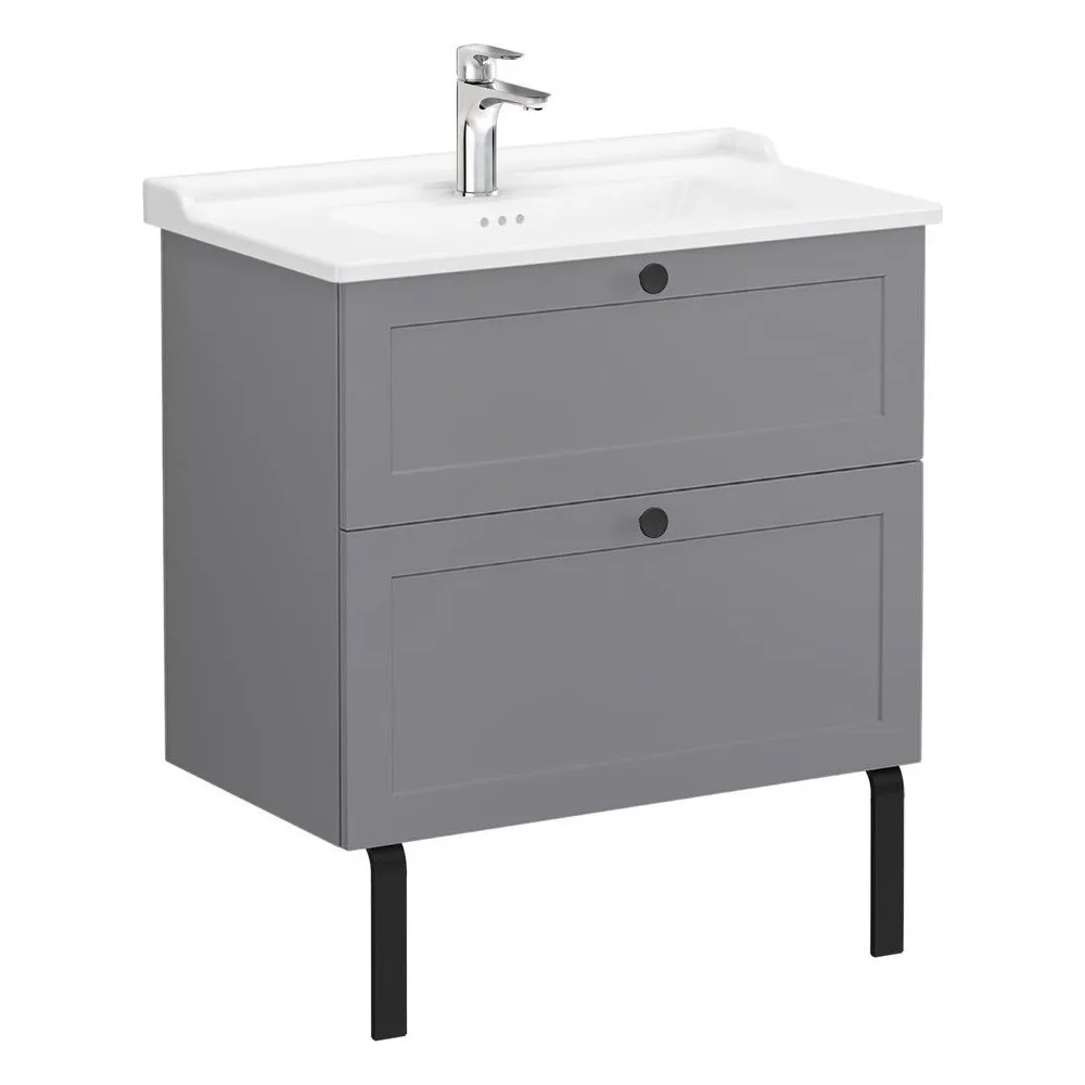 Vitra Root Classic 80 Cm Gri 2 Çekmeceli Lavabo Dolabı