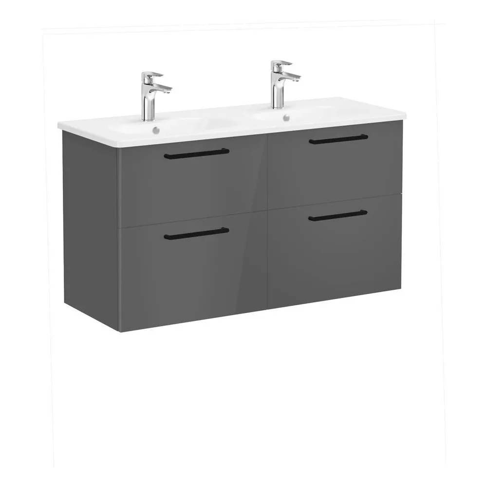 Vitra Root Flat 120 Cm Antrasit 4 Çekmeceli Lavabo Dolabı 3