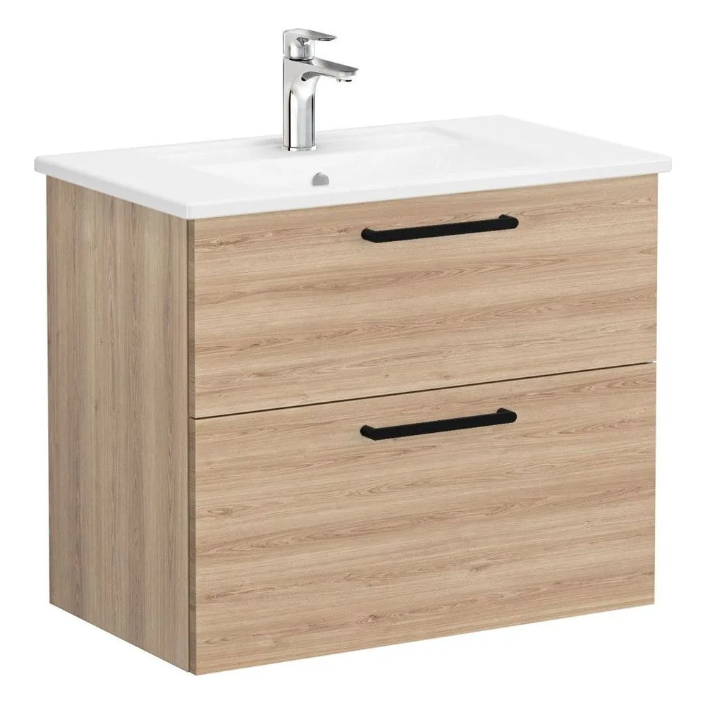 Vitra Root Flat 80 Cm Doğal Meşe 2 Çekmeceli Lavabo Dolabı