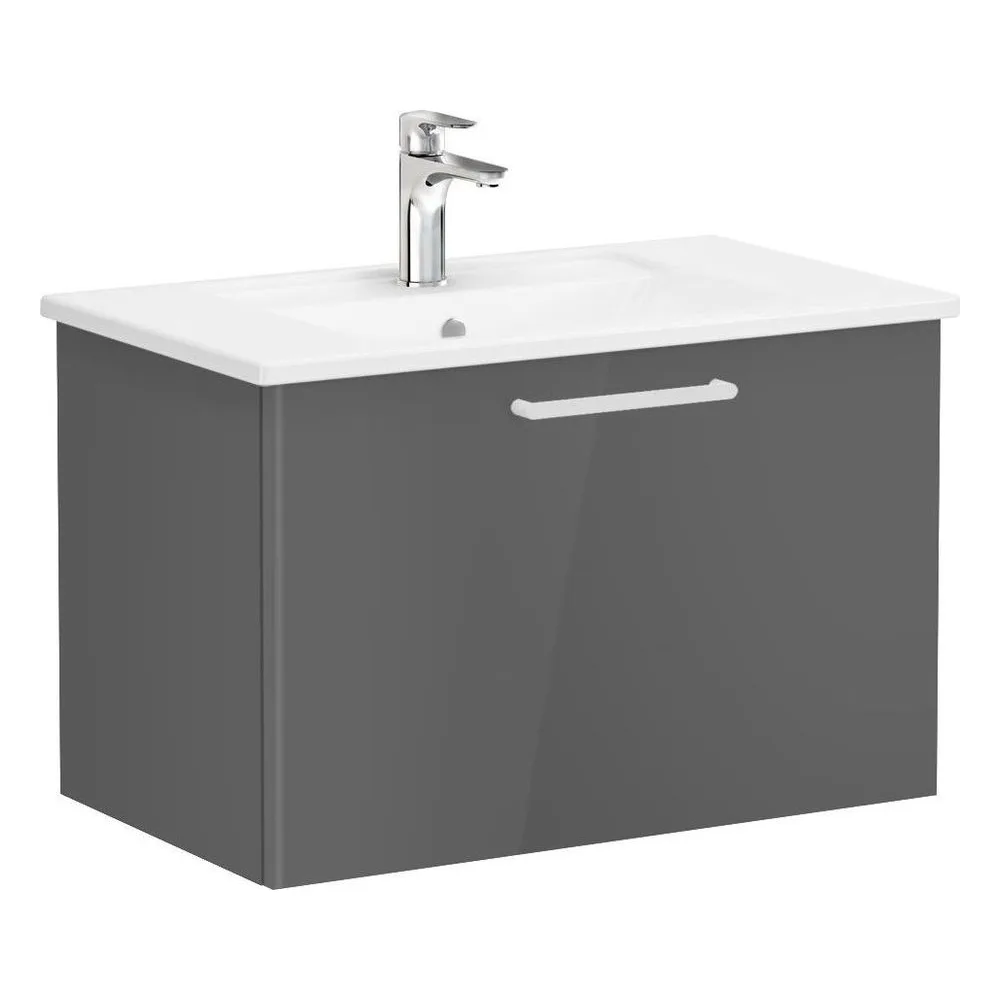 Vitra Root Flat 80 Cm Antrasit Tek Çekmeceli Lavabo Dolabı