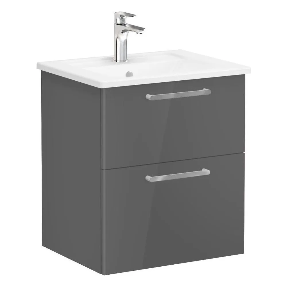 Vitra Root Flat 60 Cm Antrasit 2 Çekmeceli Lavabo Dolabı