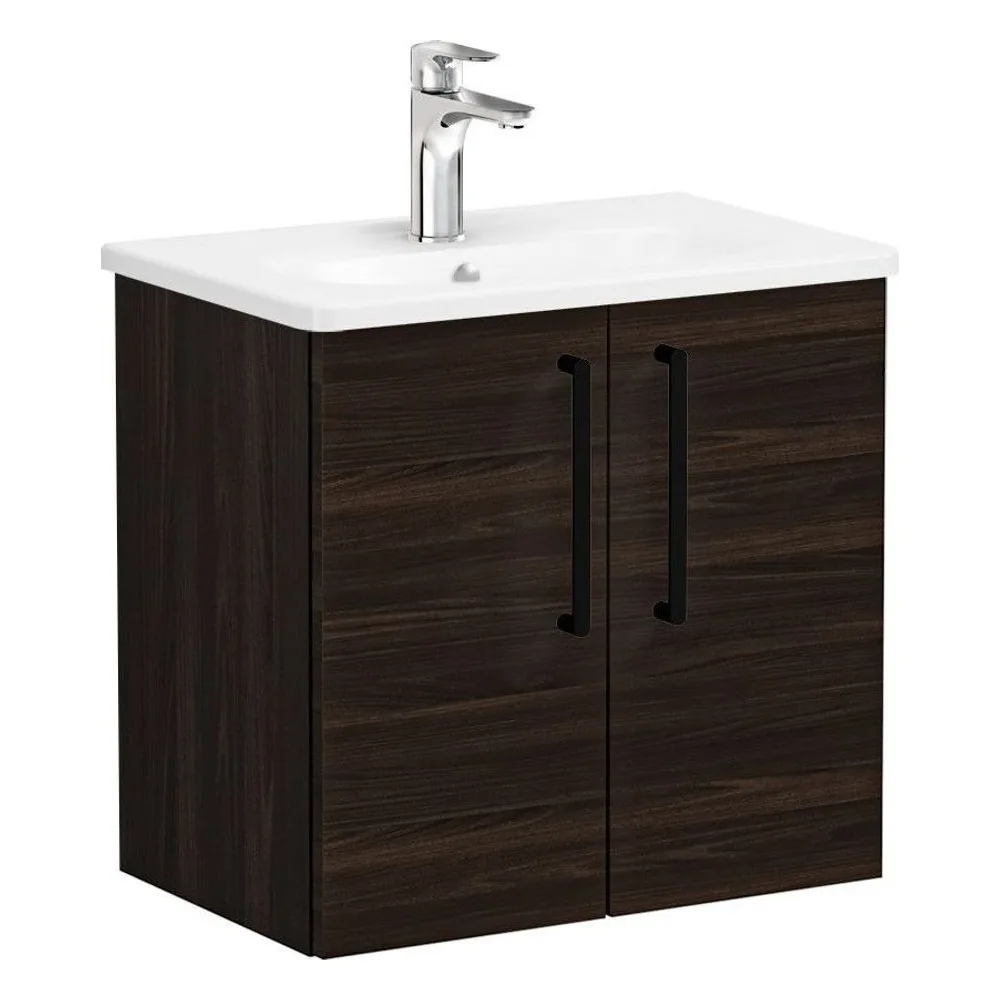 Vitra Root Flat 60 Cm Ceviz Dar 2 Kapaklı Lavabo Dolabı