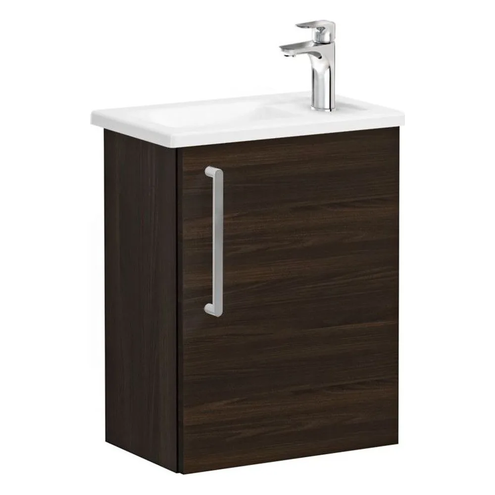 Vitra Root Flat 45 Cm Ceviz Dar Kapaklı Sağ Lavabo Dolabı