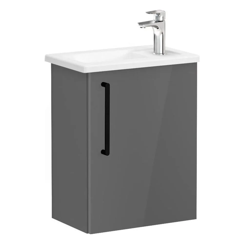 Vitra Root Flat 45 Cm Antrasit Dar Kapaklı Sağ Lavabo Dolabı