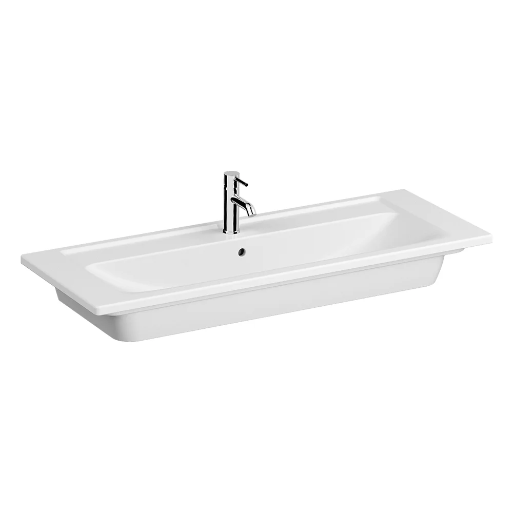 Vitra Integra 120x47 Cm Tek Delikli Beyaz Etajerli Lavabo 2
