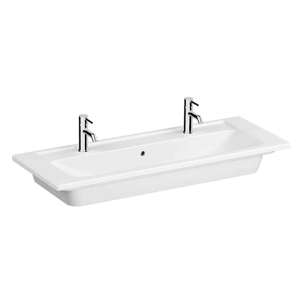 Vitra Integra 120x47 Cm Çift Delikli Beyaz Etajerli Lavabo 2