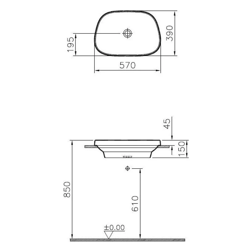 Vitra Frame 55 Cm Parlak Siyah Tezgah Üstü Lavabo 2