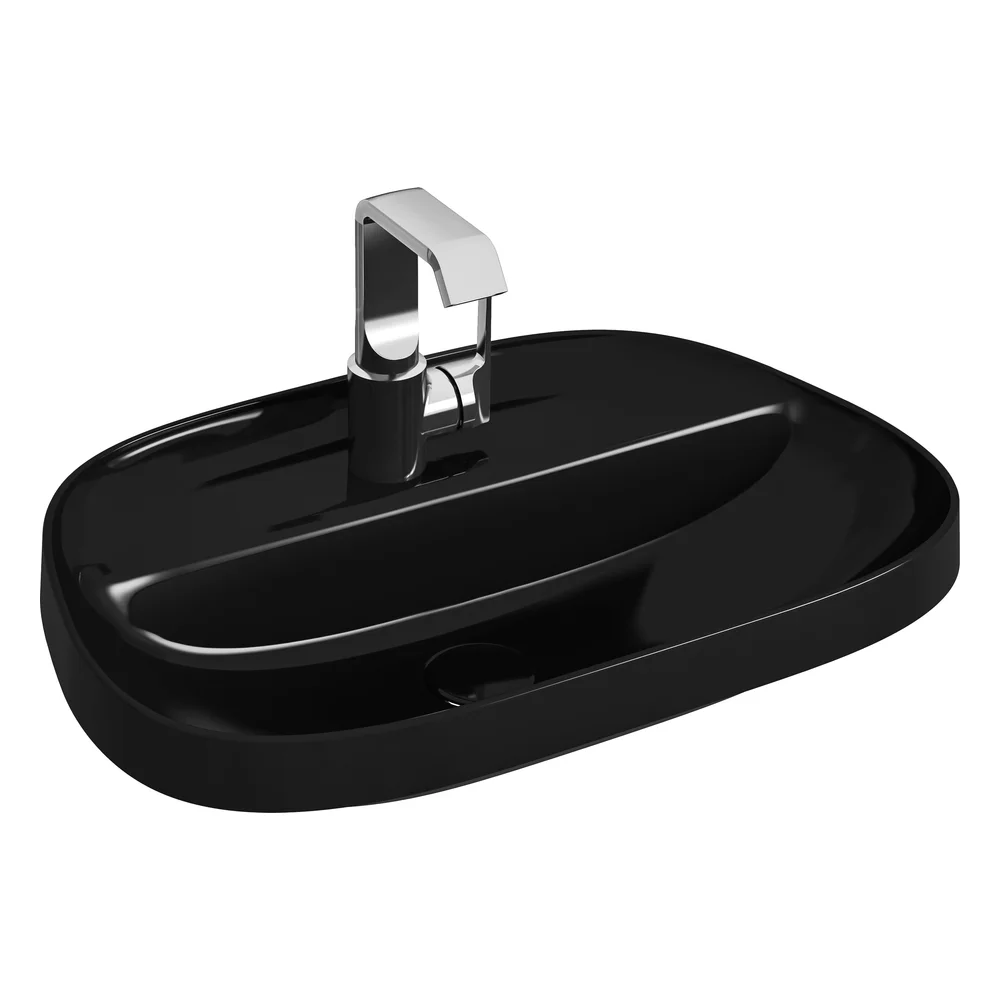 Vitra Frame 55x39 Cm Parlak Siyah Tezgah Üstü Lavabo