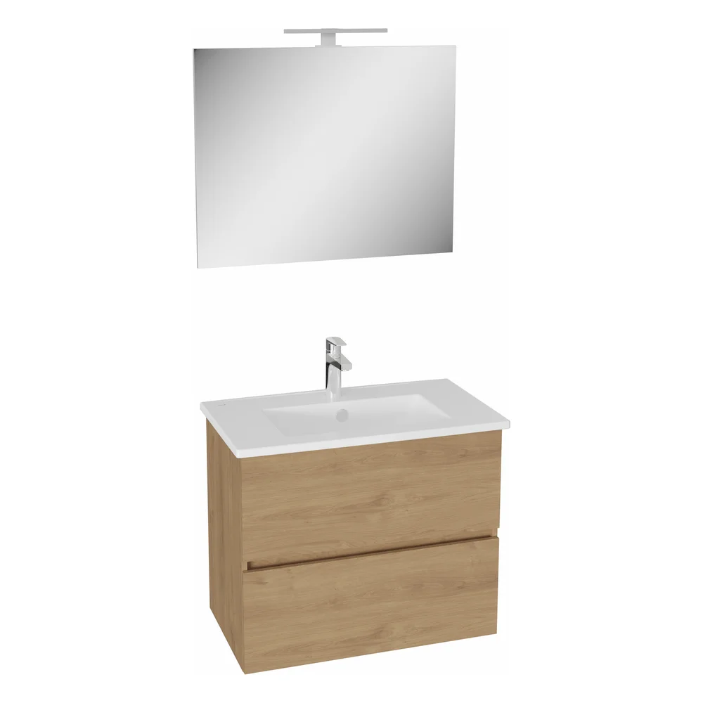 Vitra Mia Plus Square 80 Cm Altın Meşe Aynalı Dolap Seti