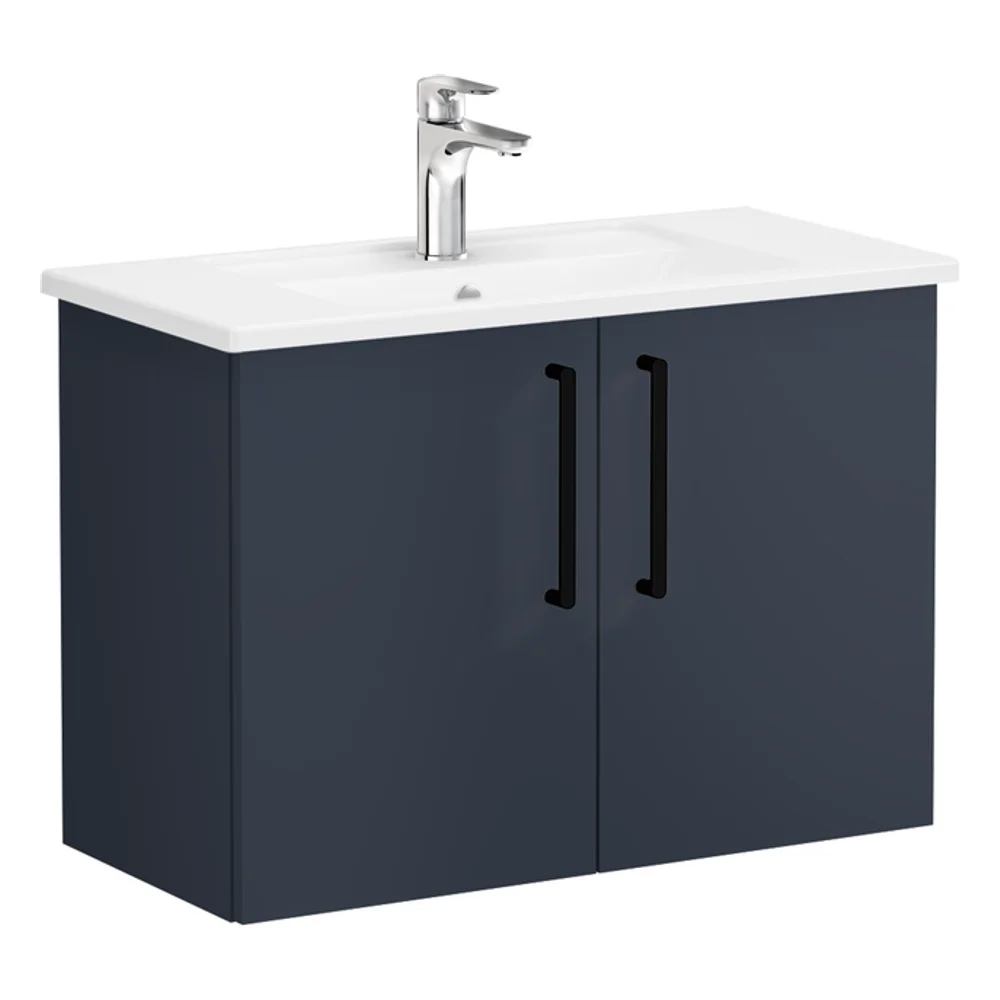 Vitra Root Flat 80 Cm Lacivert Dar 2 Kapaklı Lavabo Dolabı
