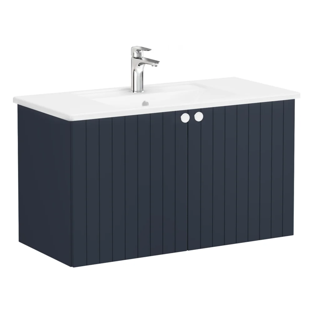Vitra Root Groove 100 Cm Lacivert 2 Kapaklı Lavabo Dolabı
