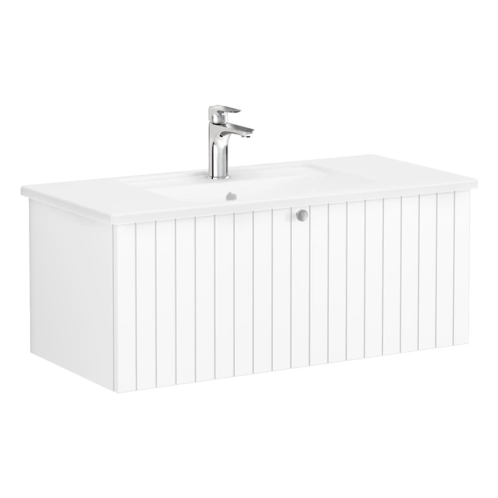 Vitra Root Groove 100 Cm Beyaz Tek Çekmeceli Lavabo Dolabı