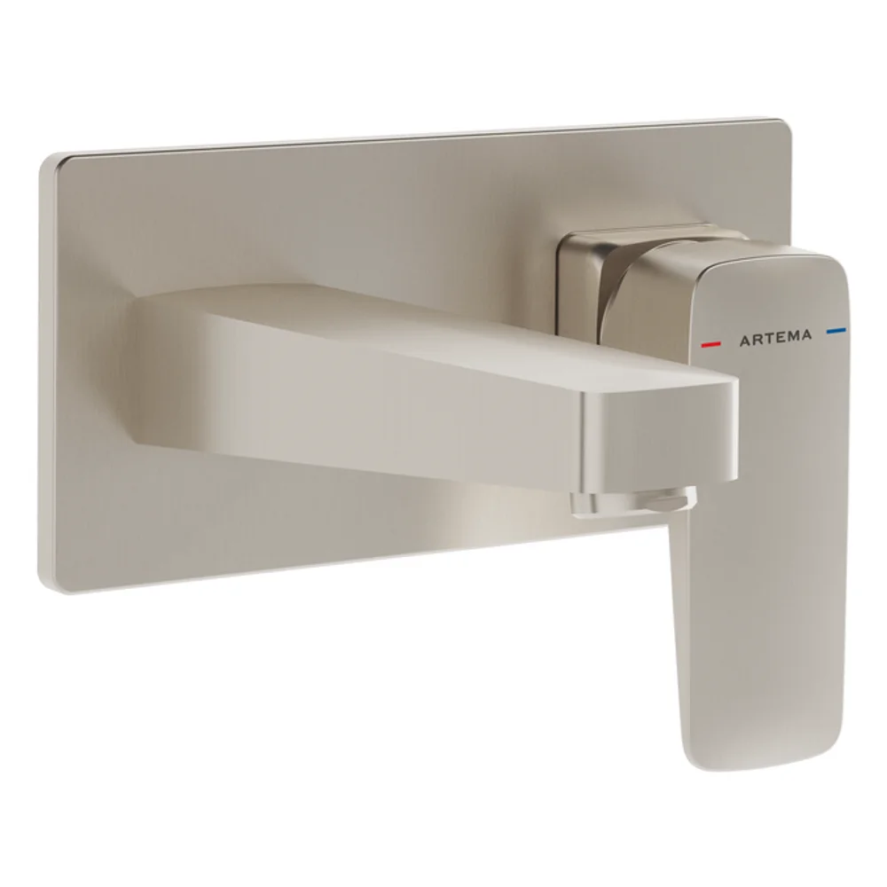Artema Root Square Fırçalı Nikel Ankastre Lavabo Bataryası