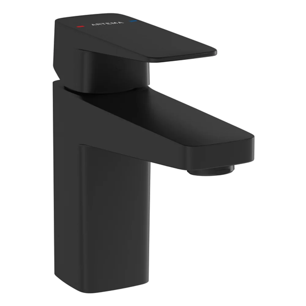 Artema Root Square Mat Siyah Lavabo Bataryası