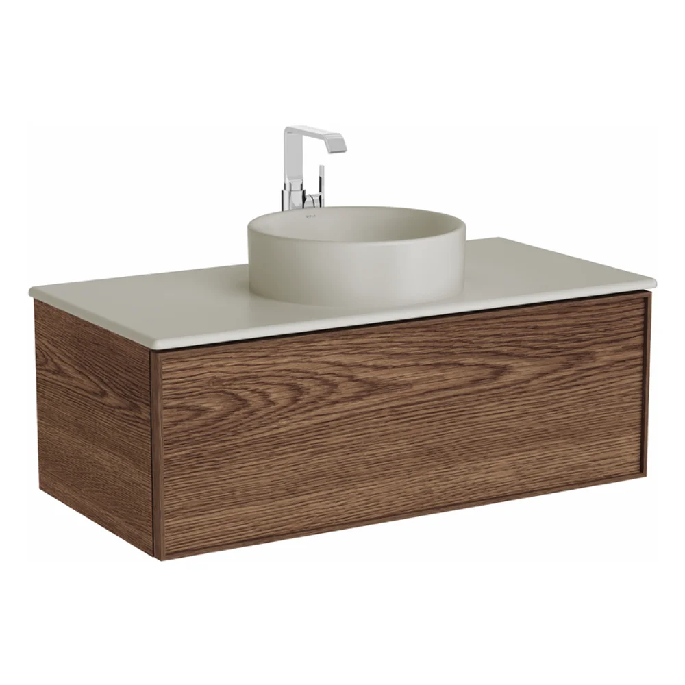 Vitra Metropole Edge 100 Cm Ceviz Çanaklı Lavabo Dolabı