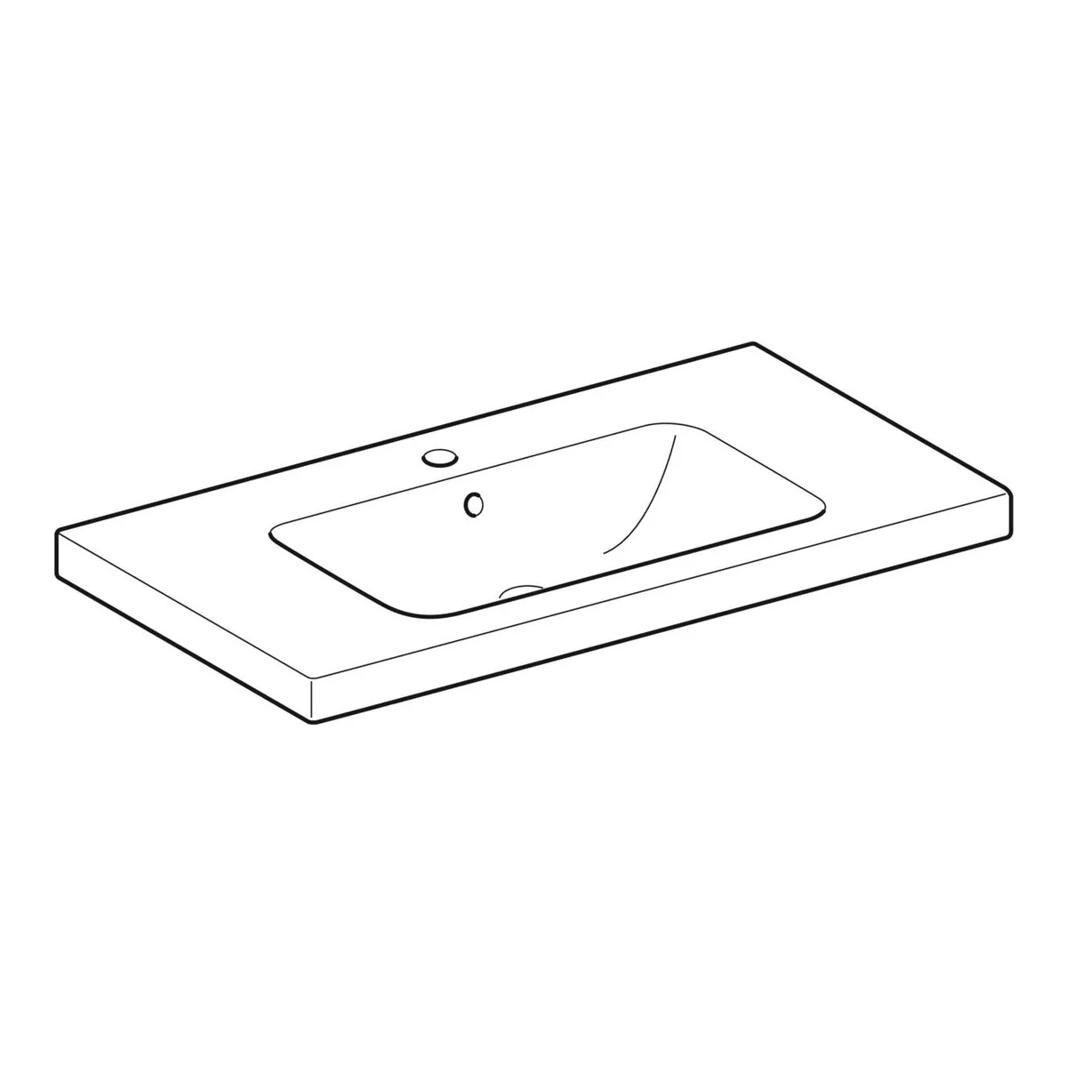 Geberit iCon 90 cm Parlak Beyaz Çift Çekmeceli Aynalı Banyo Dolabı Seti 4